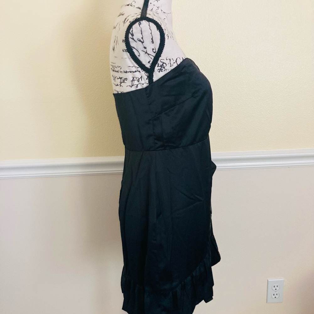 NWT LULUS RUFFLE BLACK MINI DRESS - Picture 7 of 7
